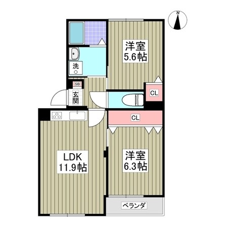 タウンコート旭町の物件間取画像